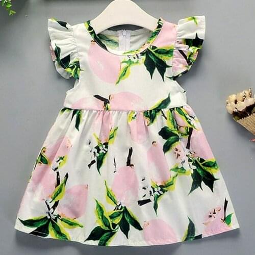 Baby Dress Girls Clothing 2021 Summer New Children Female Cotton A-Line Dress Kids Clothes Floral Princess Tutu Dresses