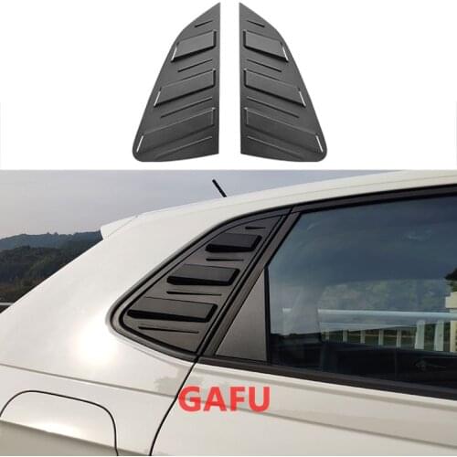 For Volkswagen VW Polo 2019 2020 2021 ABS Chrome Rear Window Spoiler Side Cover Tail Triangle Trim Car Accessories