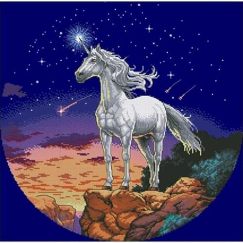 Unicorn patterns Counted Cross Stitch 11CT 14CT DIY Chinese Cross Stitch Kits Embroidery Needlework Sets