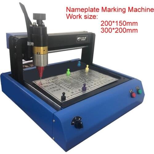 Electronic Metal Marking Engrving Machine 3020 300*200mm Industrial Nameplate Dog Tag Steel ID Card & Plastic Engraving Embosser