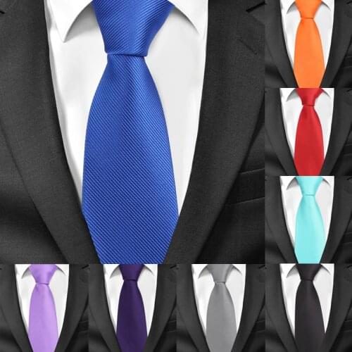 New Classic Solid Ties for Men Casual Skinny Neck Tie Gravatas Business Mens Neckties Corbatas 6 cm Width Groom Tie For Party