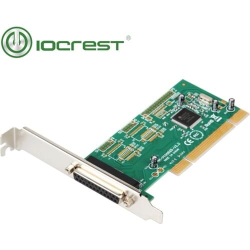IOCREST 1 Parallel Printer Port (LPT1) DB25 PCI Controller Card Moschip 9865 Chipset with Low Profile Bracket