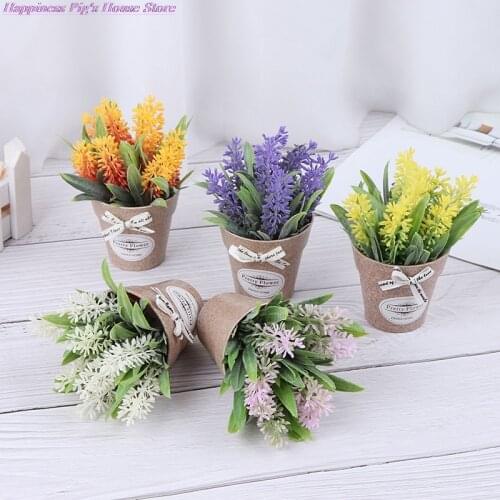 1 Set Artificial Plant Decorative Flower Home Decoration Fake Flower Small Mini Potted Bonsai Green Plant With Vase