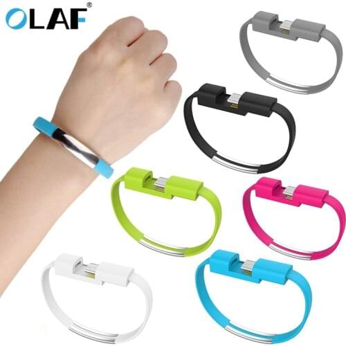 OLAF New Bracelet Micro USB Cable Type C USB Data Charging Cable For iPhone XS Max XR X 7 8 6 Android USB Phone Charger cables