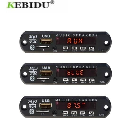 KEBIDU Newest Hot 2017 Wireless Bluetooth 12V MP3 WMA Decoder Board Audio Module USB TF Radio For Car accessories