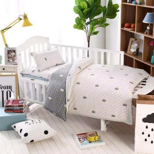 6Pcs Baby Bedding Set Cotton Crib Cot Bedding Sets with Quilt Pillowcase mattress include Fillings Children Newborn Bed Sheet