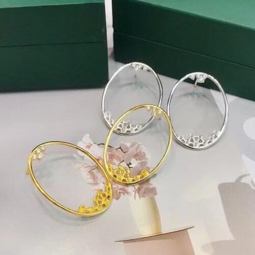 Fashion DIY 925 Sterling Silver Earrings Findings Settings Base Mountings Parts Mounts for Pearls Agate Crystal Stones Beads