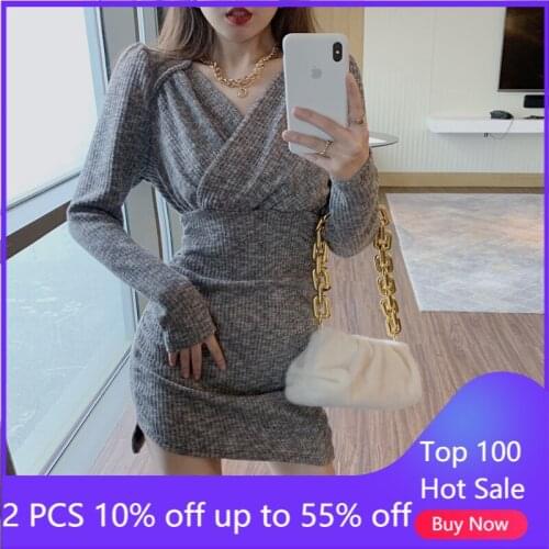 Make firm offers temperament v-neck cultivate ones morality show thin waist receive long sleeve inside the package hip render o