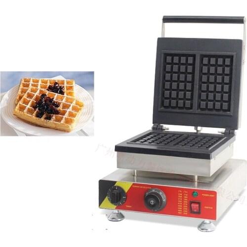 110V 220V Commercial Electric Waffle Machine 2pcs Non-stick Square Muffin Waffle Maker Machine EU/AU/UK/US Plug