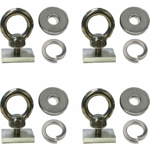 Eye bolt tie down kit for Rhino Pioneer platform roof rack stainless steel X4