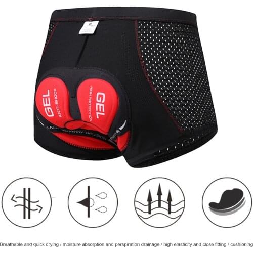 Men Cycling Shorts Breathable Gel Pad Shockproof Underpants Bicycle Pants