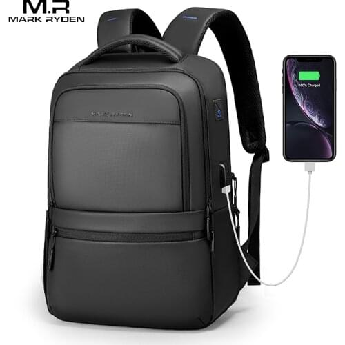 Mark Ryden Expandable Travel Backpack Men USB Charging Bag Multifunctional Water Repellent Laptop Backpack Big Capacity Male Bag