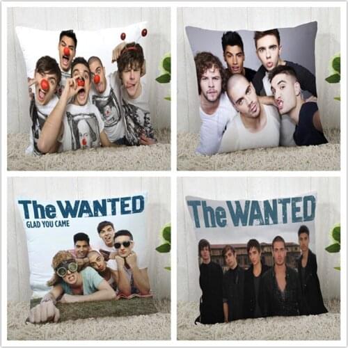 Custom The Wanted Pillow Case Polyester Decorative Pillowcases zipper Pillow Case Pillowcase Cover Square 40*40cm