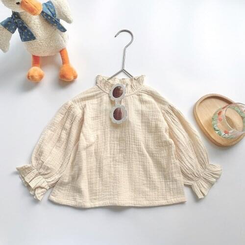 2021 new wholesale girls shirt full sleeve autumn cotton girls blouse kids clothes 1-7 years