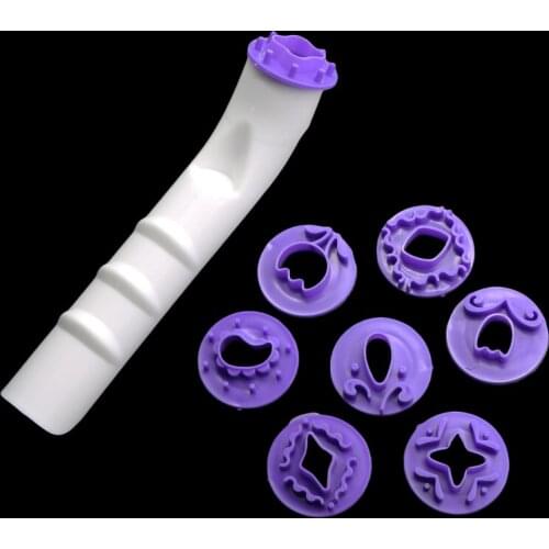 New Wedding Cake Cutting Tools Cake Embossing Flower Mold Calcite Decorative Punching Machine Flower Cream Clay 9pcs / Set