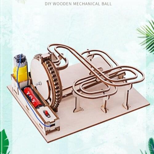 1Set New Marble Run Gear Transmission Assembly Model Kits Wooden 3D Puzzles DIY Assembly Model Toy