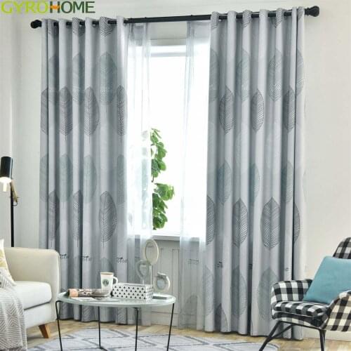 2019 New Season Printing Nordic Maple Leaf Curtains Suitable for Living Room Window Treatment Transparent Home Decoration Tulle