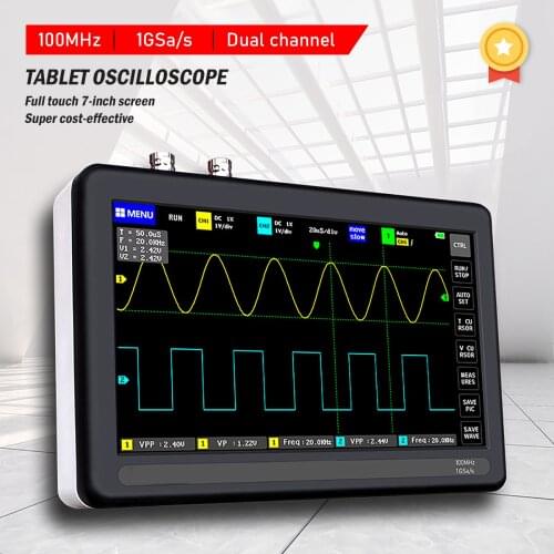 1013D 100M Bandwidth 1GS Sampling Rate 2 Channels Digital Tablet Oscilloscope Dual Channel Mini Tablet Digital Oscilloscope