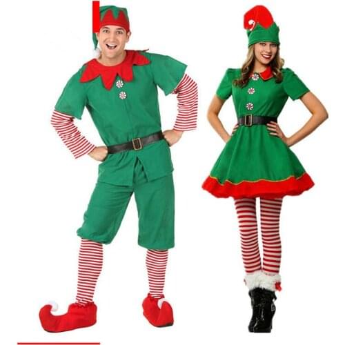 Christmas Cosplay Halloween Costumes Kids Boy Girls Elf Grinch Dress New Year Xmas Carnival Party Santa Claus with Hat Gift