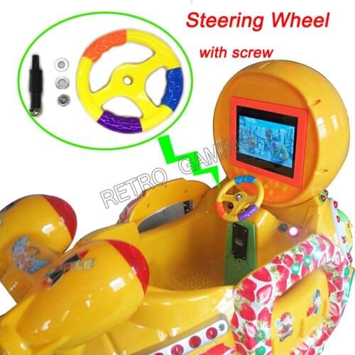 2 sets kiddie rides / swing machine beautiful 17cm Plastic Steering Wheel with screw for Arcade Game machine accessories