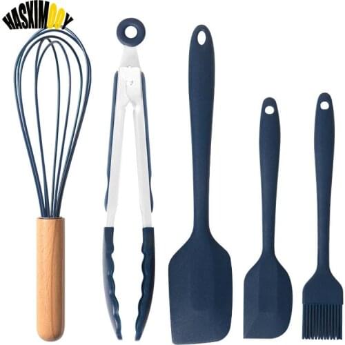 Silicone Spatula Sets Scraper Cake Baking Tools Non Stick Butter Mix Cooking Kitchen Utensils for Baking Food Tongs Oil Brush