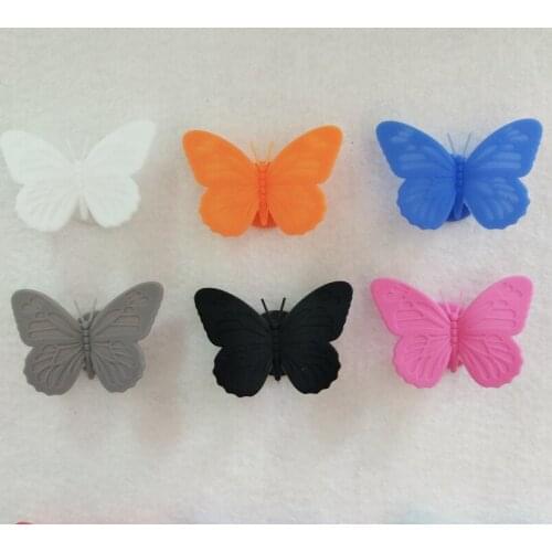 Silicone Butterfly -Shaped Wine Glass Marker Drinking Cup Identifier Goblet Sign 6pcs