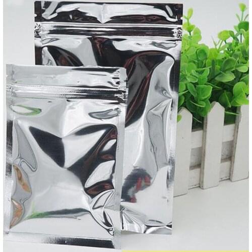 Thick 100Pcs/ Lot 12*20cm Zipper Top Aluminum Foil Resealable Valve Zip Lock Storage Bags, Dried Food Zip lock Packaging Pouches