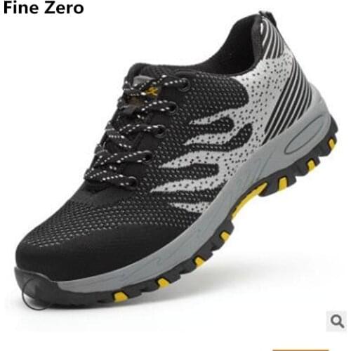 Unisex breathable pink red botas Men Steel Toe Cap Work Safety Shoe Casual Anti-kick Footwear Outdoor Puncture Proof Sneaker