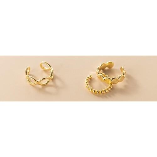 925 Sterling Silver No Pierced Cuff Ear Clip Ear Wrap Earring Women Punk Gothic Twist Line Clip Earrings For Women Jewelry Gift