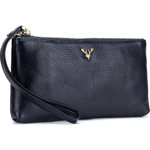 Cow Leather Womans Long Wallet Coin Purse Women Day Clutch Bag Small Handbags Shoulder Bags Lady Clutches Daily Use Bag
