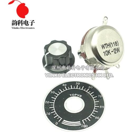 1 set WTH118 DIY Kit Parts 2W 1A Potentiometer 1K 2.2K 4.7K 10K 22K 47K 100K 470K 1M ohm