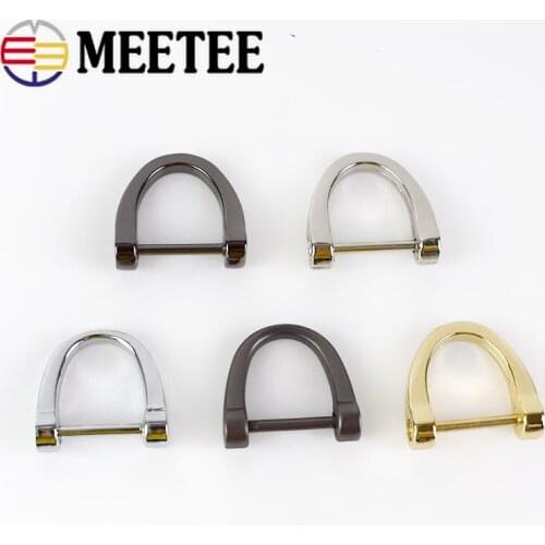 10/30pcs Meetee 16mm Metal D Ring Buckle Horseshoe Key Pendant Hang Hook DIY Bags Belt Garment Craft Sewing Hardware Accessories