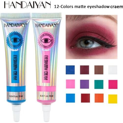 12 Colors Neon Eyeshadow cream Matte Mineral Pigment Eye Shadow cream Easy To Apply Waterproof Eyeshadow Mskeup