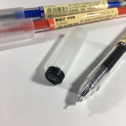 12pcs/lot Simple Brief Style Gel Pen 0.35mm Black red Ink Maker Pen School Office student Exam Writing Stationery Supply