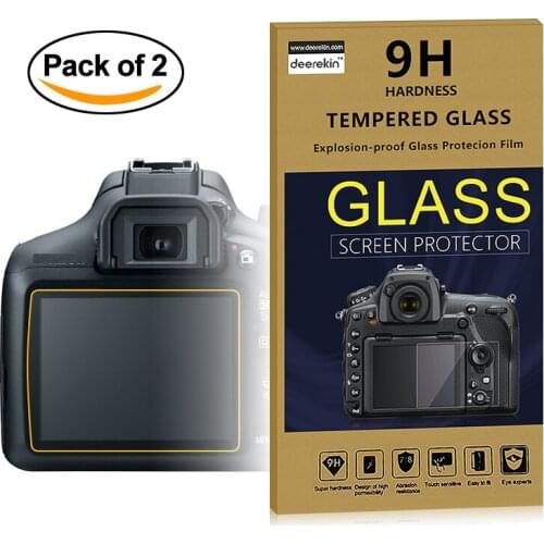 2x Self-Adhesive 0.25mm Glass LCD Screen Protector for Canon EOS 1200D / Rebel T5 / 1300D 2000D / Rebel T6 / Kiss X70 X80 X90
