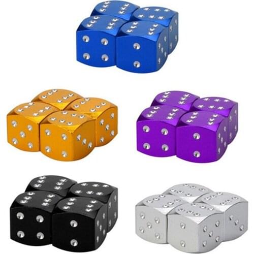 20PCS Car Tire Valve Cap 5-Color Valve Stem Cap Colorful Aluminum Alloy Dice Valve Stem