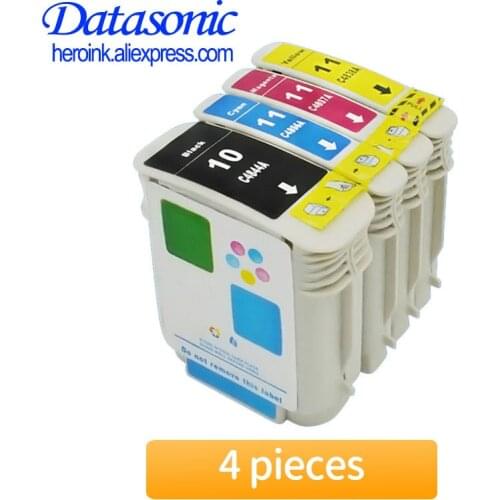 4X Datasonic Compatible ink cartridges For HP 10 11 Designjet 110 100plus C4844A Inkjet 2800dt 2800dtn printer For HP10