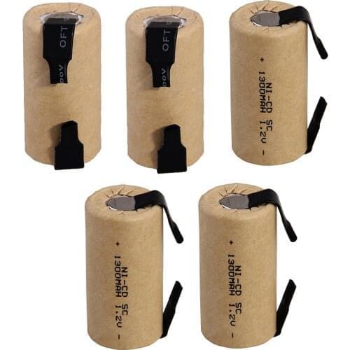 High quality 50 pieces battery SC batteries for power tools 1.2v nicd 1300mah COLOR RANDOM