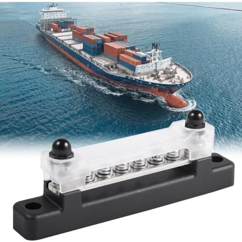 6 Terminal Bus Bar With Transparent Cover Durable 150A Power Distribution For Car Boat Marine Caravan RV XF-BB001C-6P 2021 New