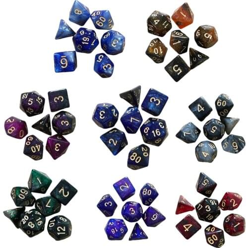 7PCS/Set Polyhedral Game Dice for RPG Dungeons and Dragons DND RPG MTG Polyhedral Dice For DnD RPG 4 6 8 10 12 20 D4-D20