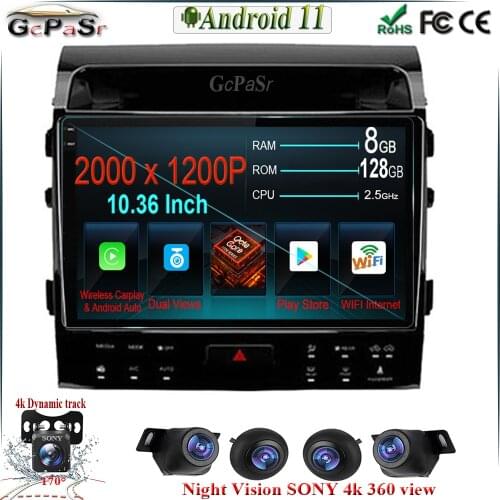 Android 11 For Toyota Land Cruiser 11 200 2007 - 2015 Car Radio Multimedia Video Player Navigation stereo GPS Android 10 No 2din