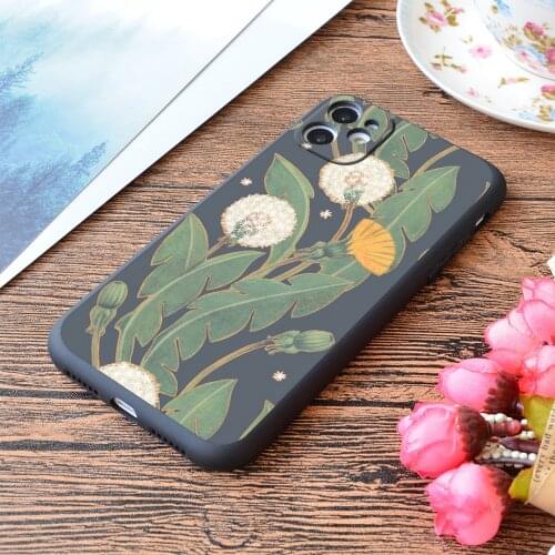 For iPhone Dandelion Seamless Pattern Print Soft Matt Apple iPhone Case