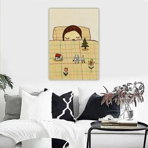 Citon Nara Yoshitomo《Dream Time》Canvas Art Oil Painting Famous Artwork Poster Picture Wall Background Decor Home Decoration