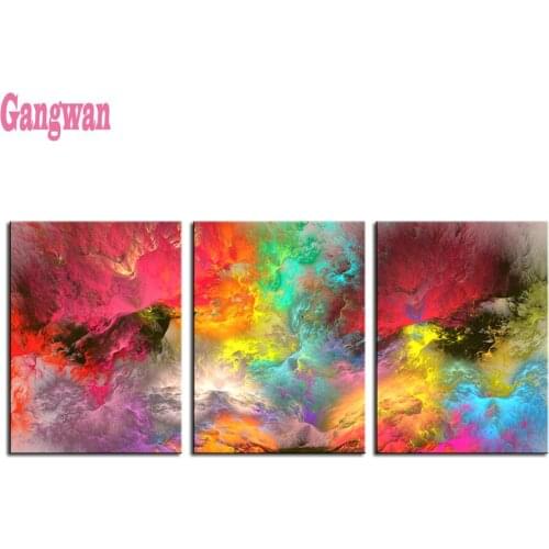 Diy diamond painting Abstract color cloud 3 pcs daimond painting mosaic embroidery diamond full round square 5d cross stitch art