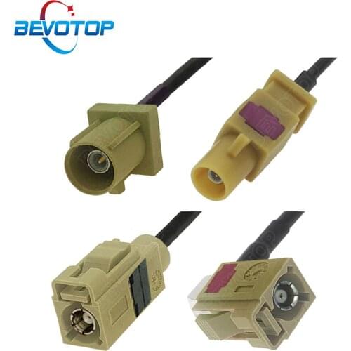 Curry Fakra Cable K Coding RAL 1027 Male / Female RG174 Pigtail RF Coaxial Extension Cord Adapter for Radio With IF Output