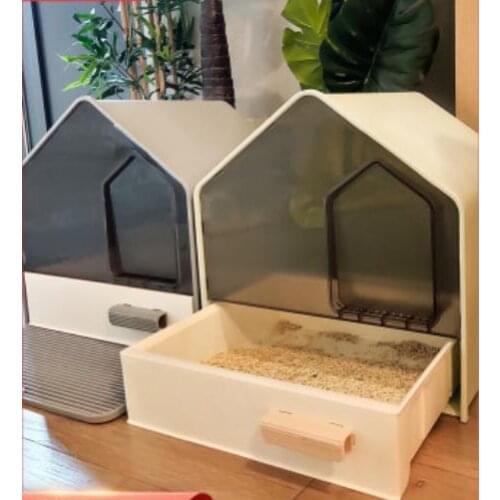 Cat litter box enclosed drawer type cat litter box oversized cat toilet fully deodorant and splash-proof fully enclosed