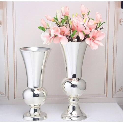 Metal silver plated vase home living room wedding table decoration party arrangement