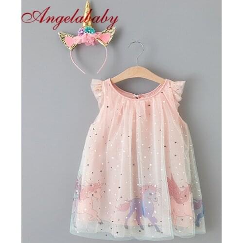 Girls mesh cute sleeveless dress pretty headband party star sequins children dresses kids summer princess dress
