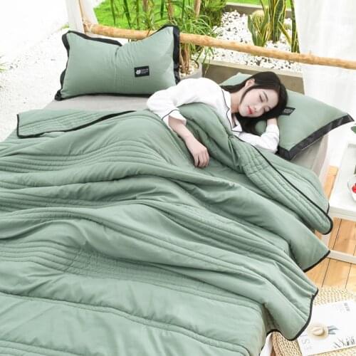 Nordic series simple wind pure color washed cotton summer quilt air conditioning quilt quilting summer single and double quilt