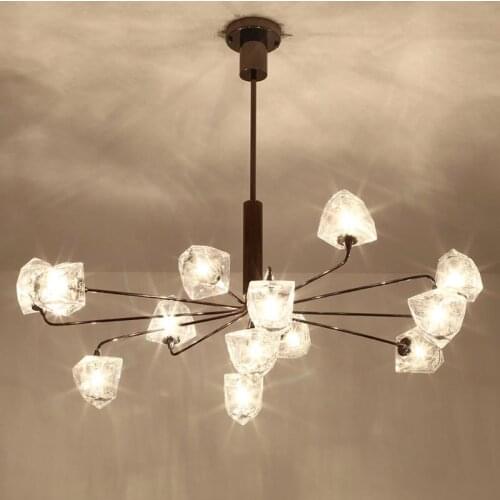 Nordic minimalist living room chandelier modern decorative chandelier art creative restaurant bedroom clothing store glass lamps